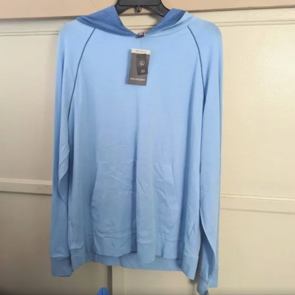 Van Heusen Men's Sp Light Blue Pullover Hoodie